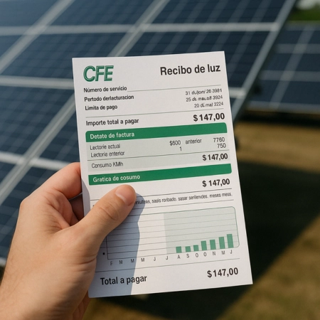 recibo cfe paneles solares