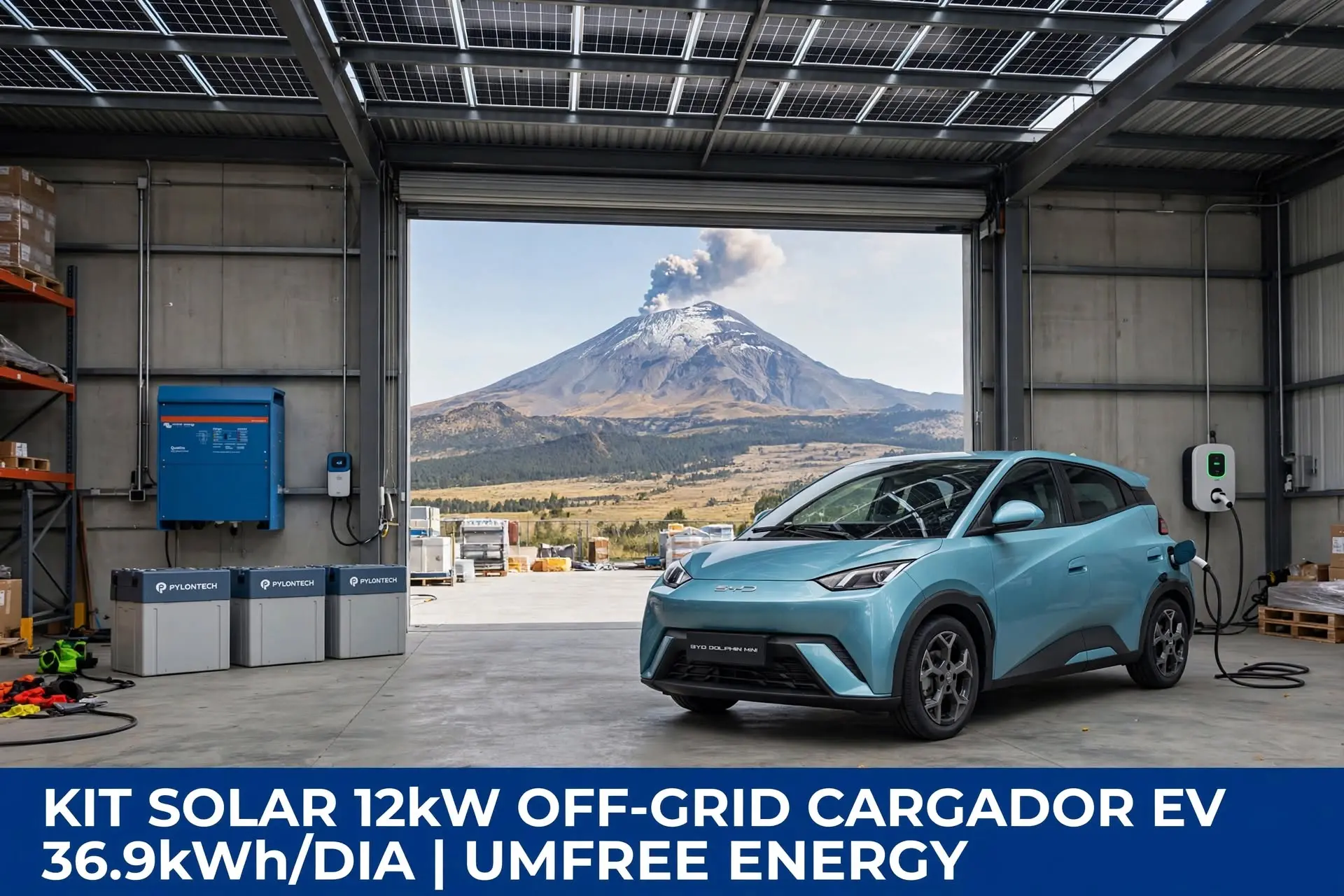 Kit Solar autónomo 12kW Off-Grid para Cargador EV - 36.9kWh/día - Imagen 2
