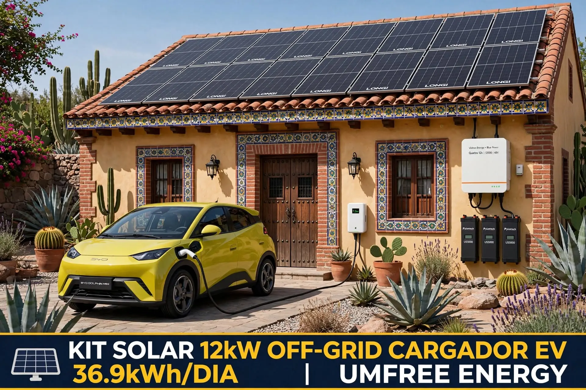 Kit Solar autónomo 12kW Off-Grid para Cargador EV - 36.9kWh/día - Imagen 4