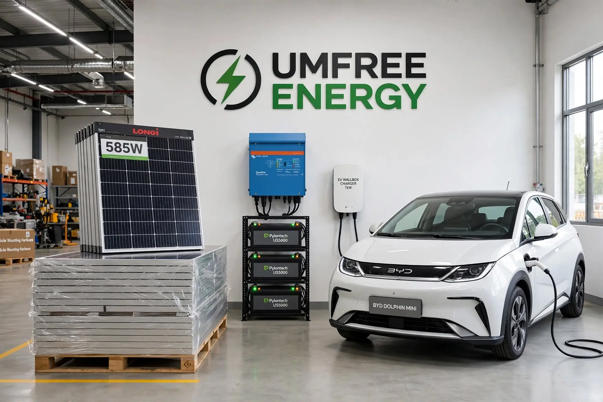 Kit Solar autónomo 12kW Off-Grid para Cargador EV - 36.9kWh/día
