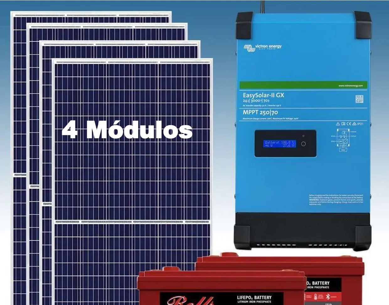Sistema De Generación Autónomo Fotovoltaico 3000 Wh | Umfree Energy Sistema De Generación Autónomo Fotovoltaico 3000 Wh